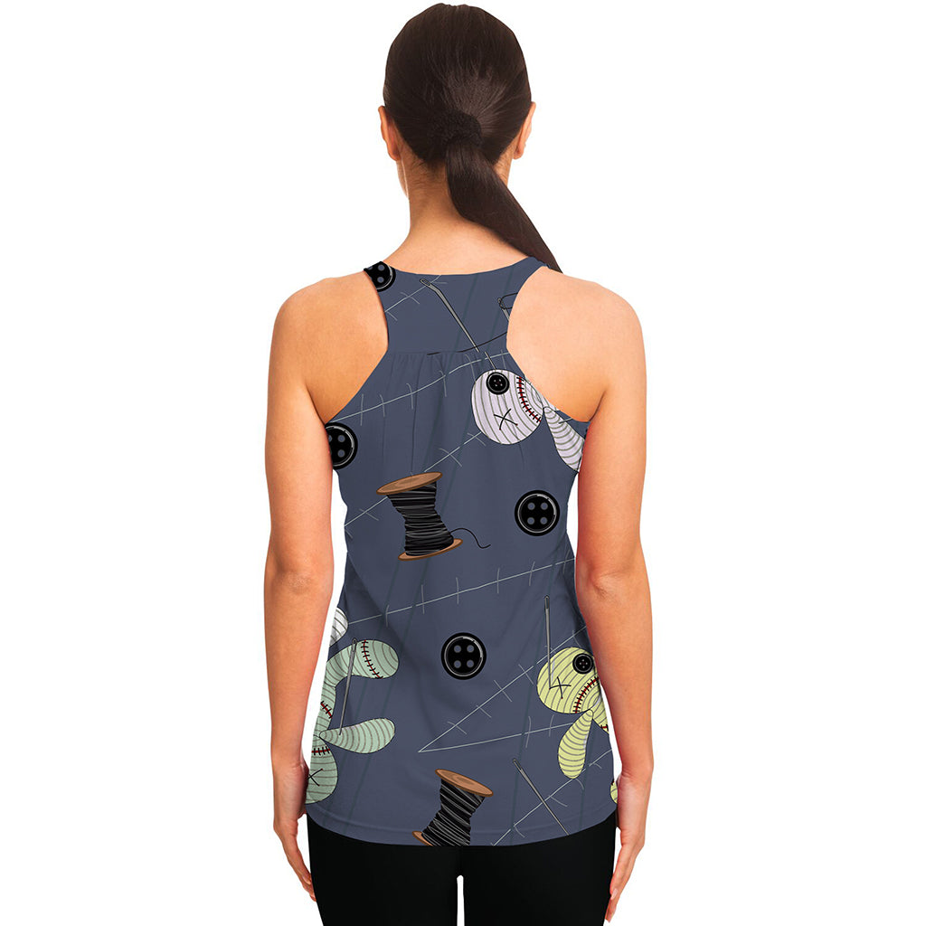 Cartoon Voodoo Doll Print Women's Racerback Tank Top