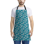 Cartoon White Shark Pattern Print Apron