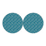 Cartoon White Shark Pattern Print Car Coasters