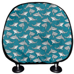Cartoon White Shark Pattern Print Car Headrest Covers