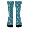 Cartoon White Shark Pattern Print Crew Socks