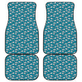 Cartoon White Shark Pattern Print Front and Back Car Floor Mats