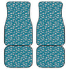 Cartoon White Shark Pattern Print Front and Back Car Floor Mats