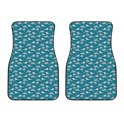 Cartoon White Shark Pattern Print Front Car Floor Mats