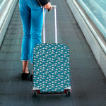 Cartoon White Shark Pattern Print Luggage Cover