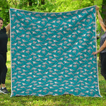 Cartoon White Shark Pattern Print Quilt