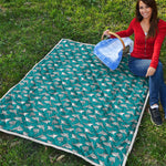 Cartoon White Shark Pattern Print Quilt