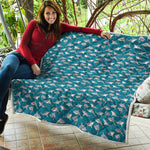 Cartoon White Shark Pattern Print Quilt