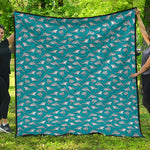 Cartoon White Shark Pattern Print Quilt