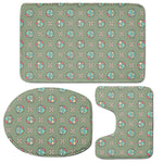 Cartoon Zombie Pattern Print 3 Piece Bath Mat Set