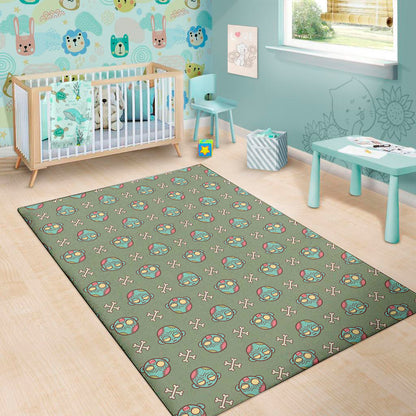 Cartoon Zombie Pattern Print Area Rug