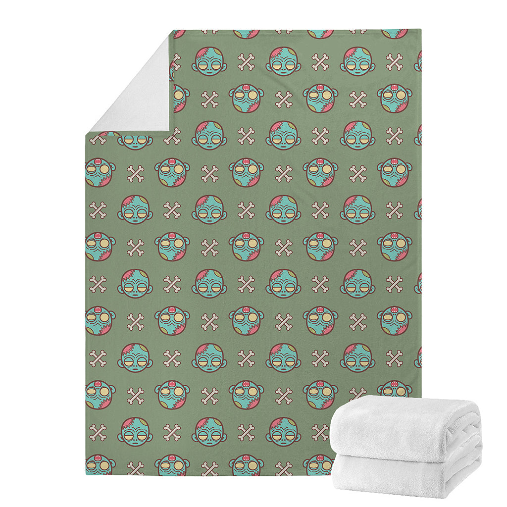 Cartoon Zombie Pattern Print Blanket