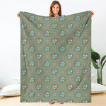 Cartoon Zombie Pattern Print Blanket