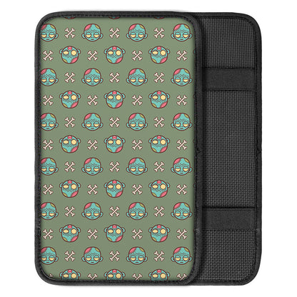 Cartoon Zombie Pattern Print Car Center Console Cover