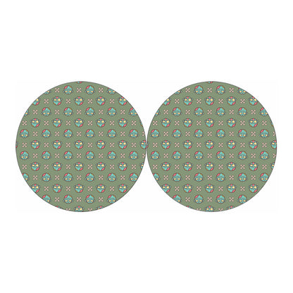 Cartoon Zombie Pattern Print Car Coasters