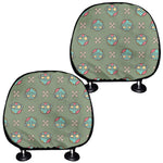 Cartoon Zombie Pattern Print Car Headrest Covers