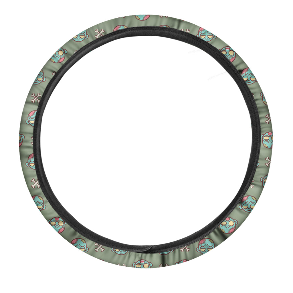 Cartoon Zombie Pattern Print Car Steering Wheel Cover