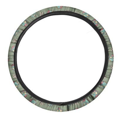 Cartoon Zombie Pattern Print Car Steering Wheel Cover