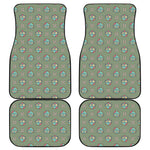 Cartoon Zombie Pattern Print Front and Back Car Floor Mats