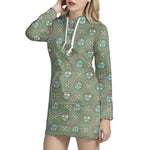Cartoon Zombie Pattern Print Hoodie Dress
