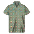 Cartoon Zombie Pattern Print Men's Short Sleeve Shirt
