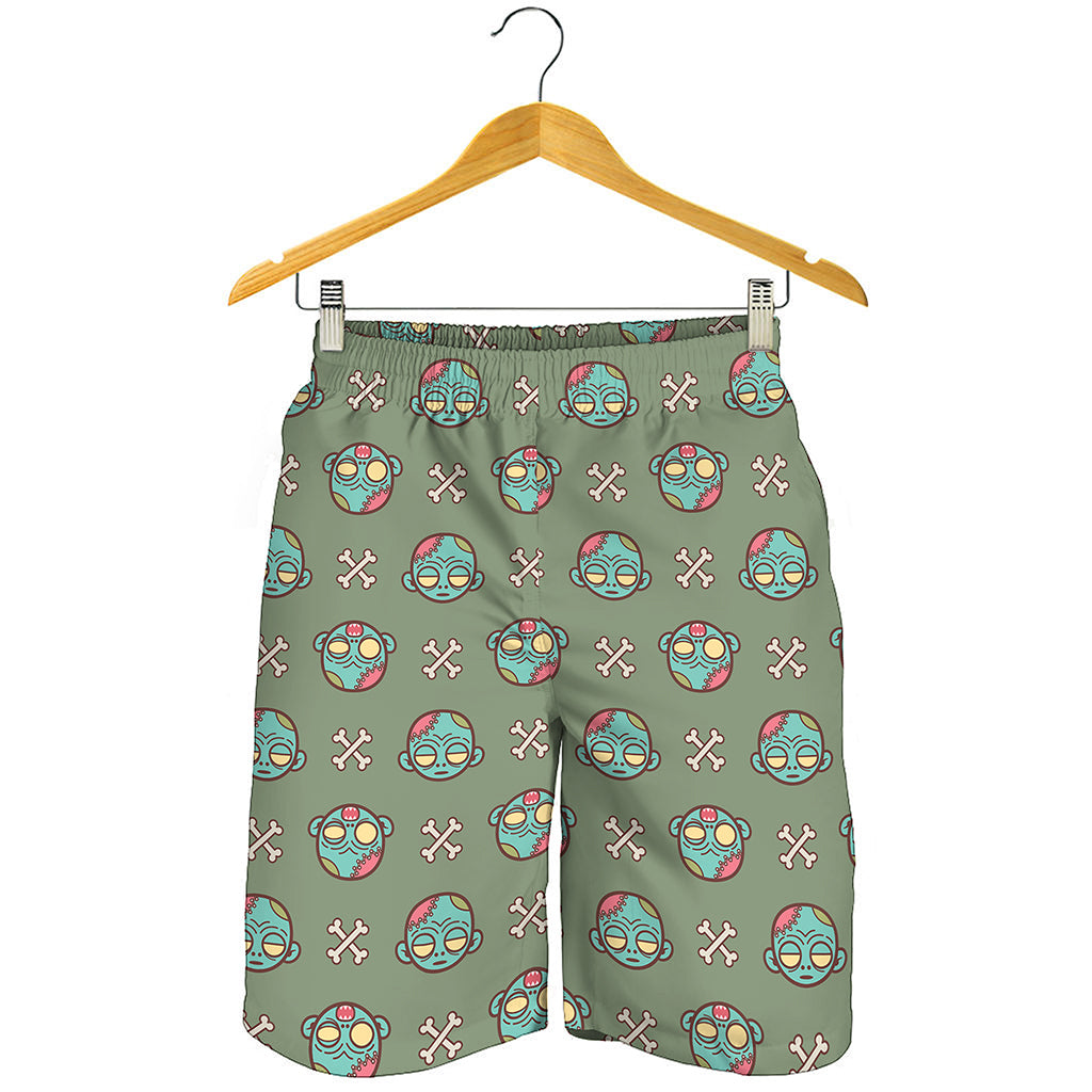 Cartoon Zombie Pattern Print Men's Shorts
