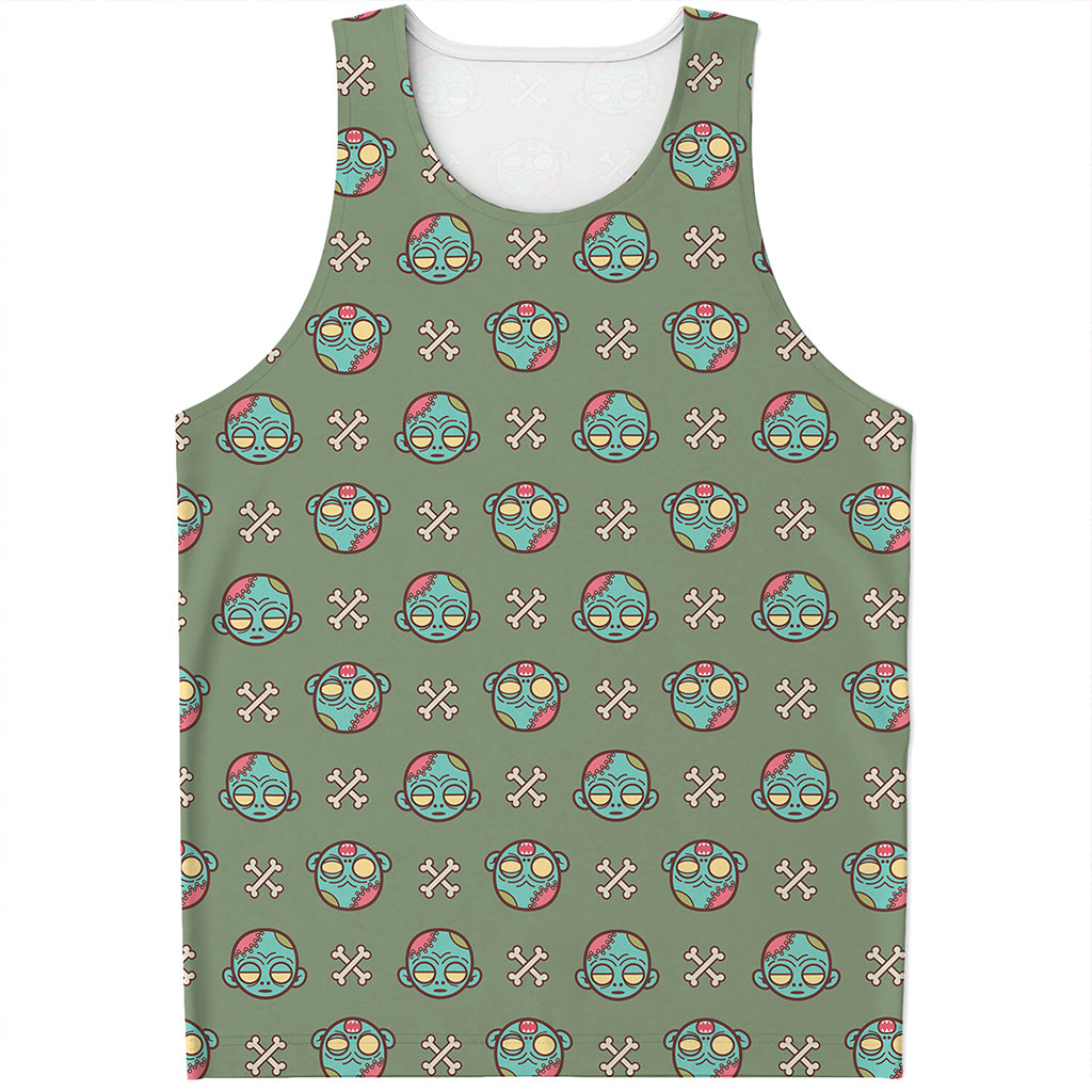 Cartoon Zombie Pattern Print Men's Tank Top