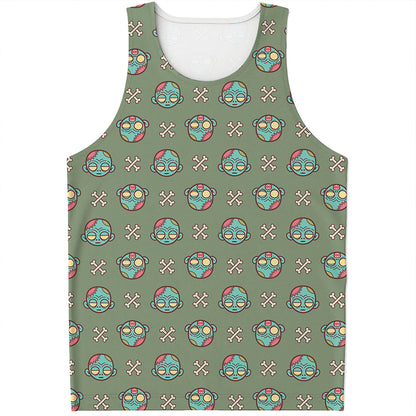 Cartoon Zombie Pattern Print Men's Tank Top