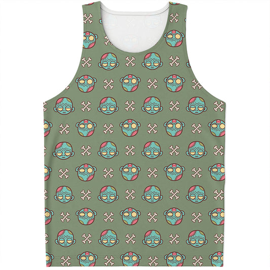 Cartoon Zombie Pattern Print Men's Tank Top