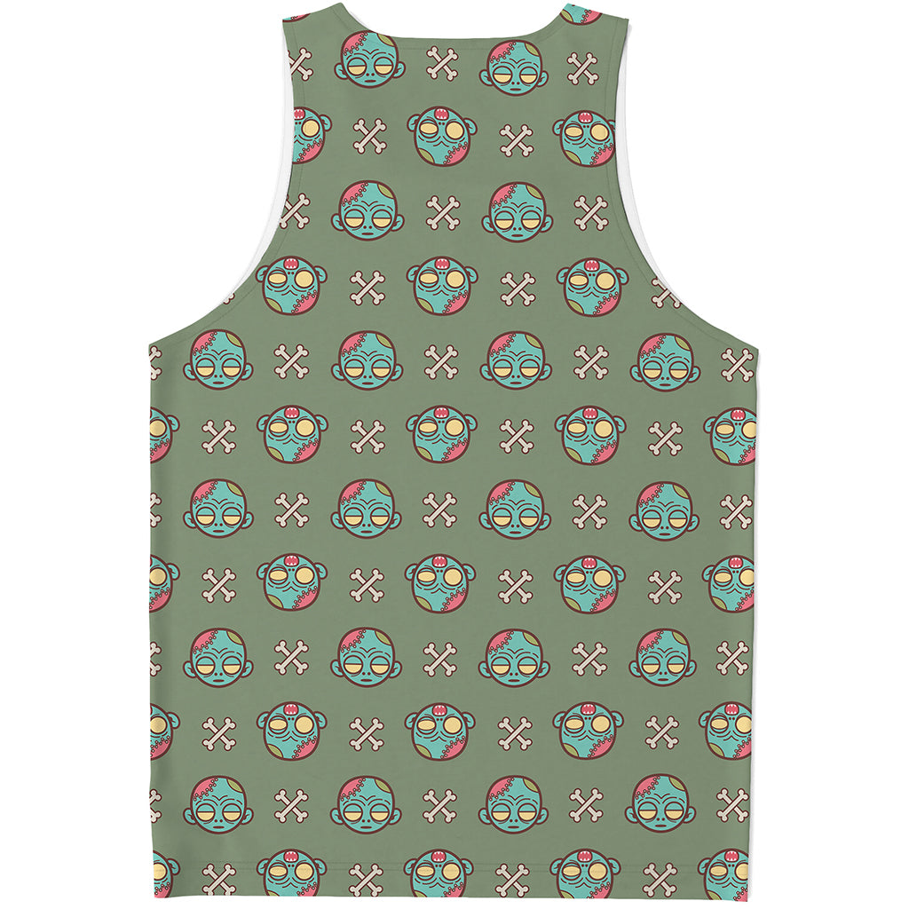 Cartoon Zombie Pattern Print Men's Tank Top
