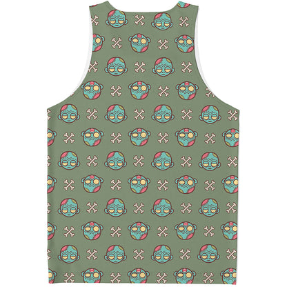 Cartoon Zombie Pattern Print Men's Tank Top