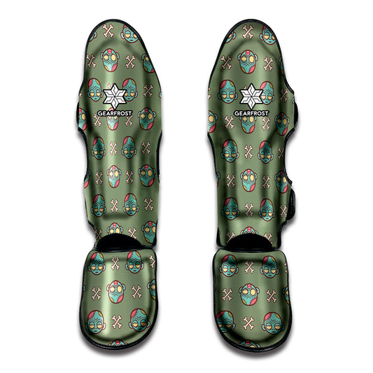 Cartoon Zombie Pattern Print Muay Thai Shin Guard