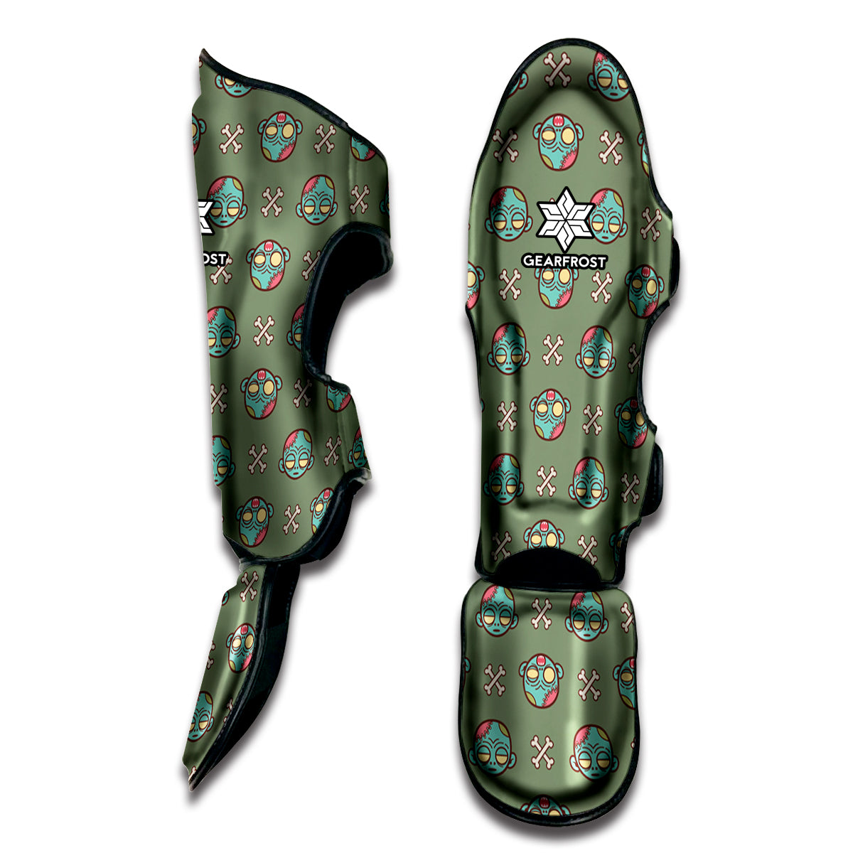 Cartoon Zombie Pattern Print Muay Thai Shin Guard