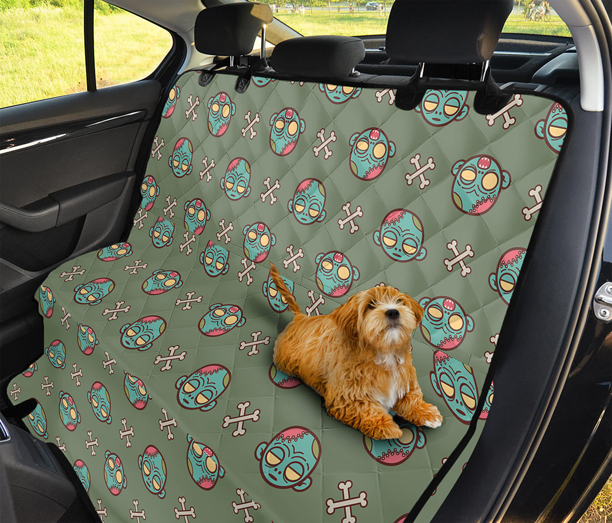 Cartoon Zombie Pattern Print Pet Car Back Seat Cover