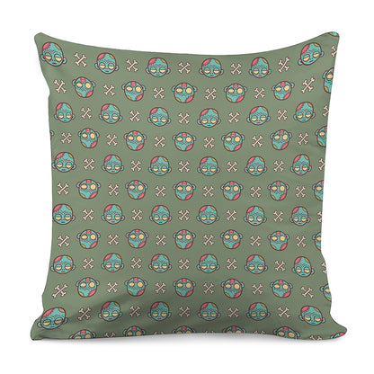 Cartoon Zombie Pattern Print Pillow Cover
