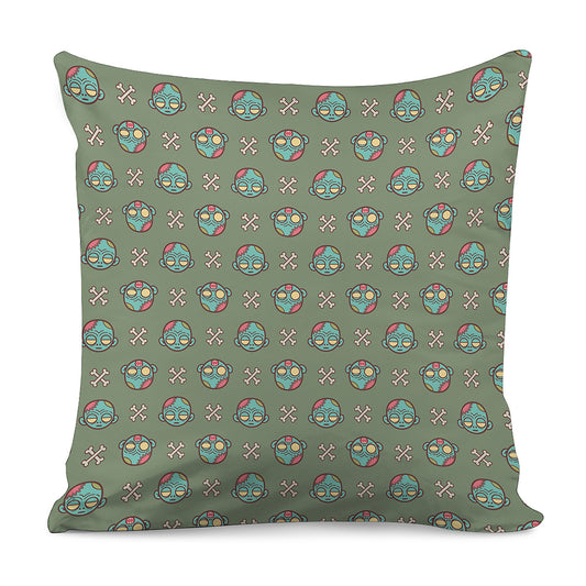 Cartoon Zombie Pattern Print Pillow Cover