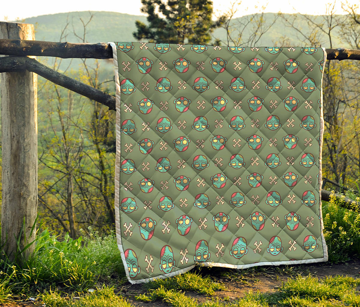Cartoon Zombie Pattern Print Quilt