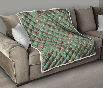 Cartoon Zombie Pattern Print Quilt