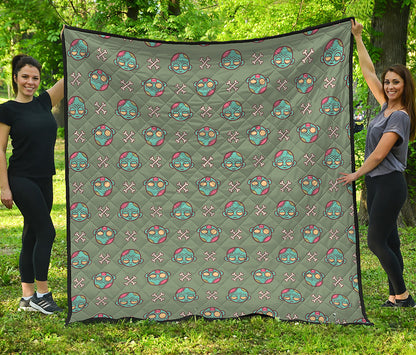 Cartoon Zombie Pattern Print Quilt