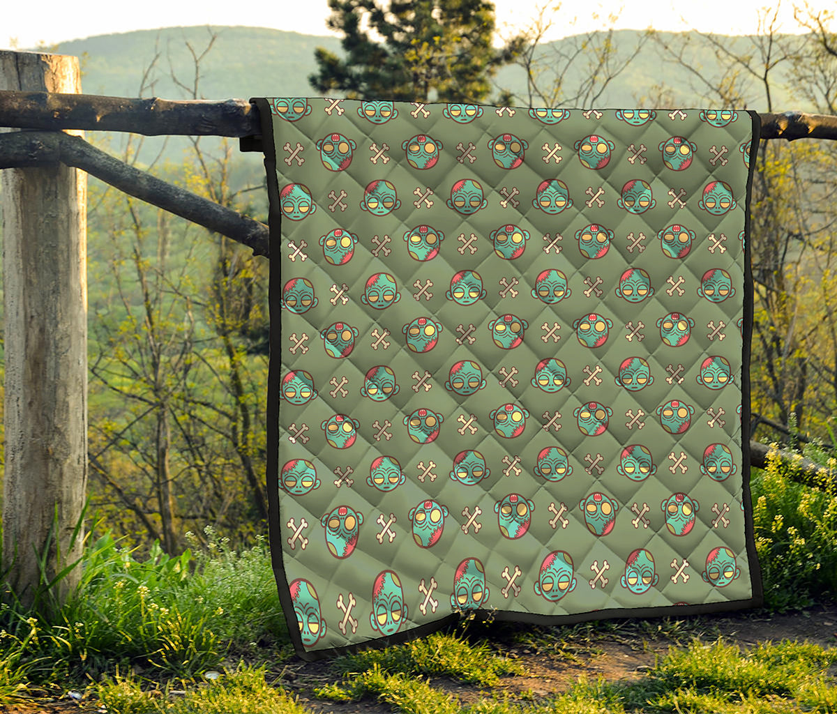 Cartoon Zombie Pattern Print Quilt