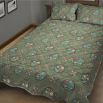 Cartoon Zombie Pattern Print Quilt Bed Set