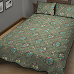 Cartoon Zombie Pattern Print Quilt Bed Set