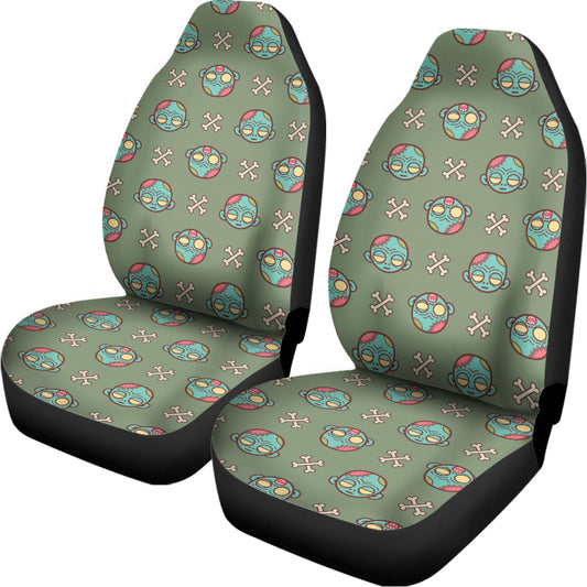 Cartoon Zombie Pattern Print Universal Fit Car Seat Covers