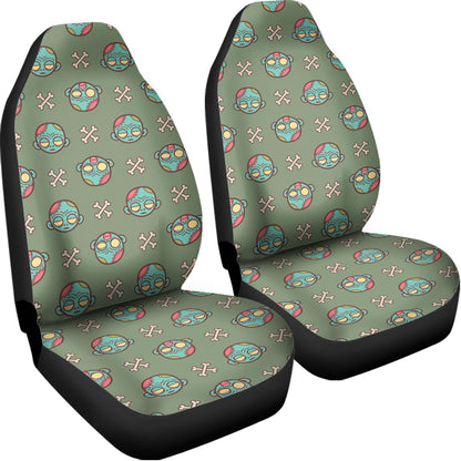 Cartoon Zombie Pattern Print Universal Fit Car Seat Covers