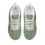 Cartoon Zombie Pattern Print White Sneakers
