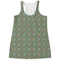 Cartoon Zombie Pattern Print Women's Racerback Tank Top