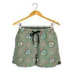 Cartoon Zombie Pattern Print Women's Shorts