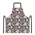 Casino Card And Chip Pattern Print Apron