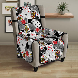 Casino Card And Chip Pattern Print Armchair Protector