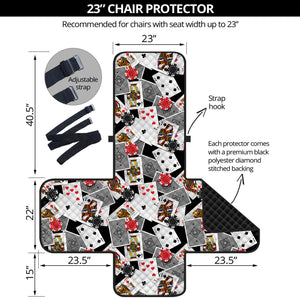 Casino Card And Chip Pattern Print Armchair Protector